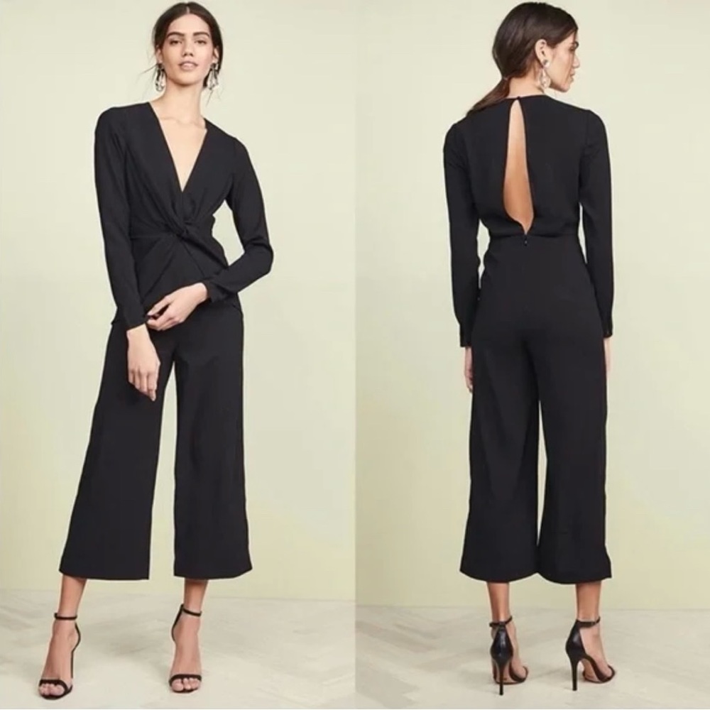 Self-Portrait V-Neck Twist Jumpsuit (Size 2)